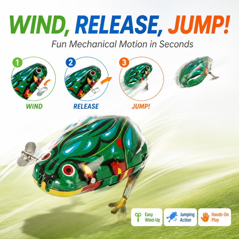 Traditional Wind Up Jumping Fr - Kids Education Gift recension och pris