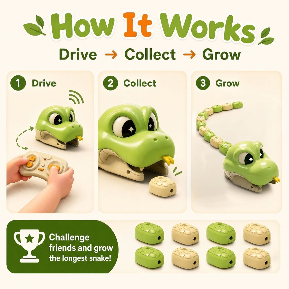 Remote Controlled Greedy Snake - Kids Educational Device recension och pris