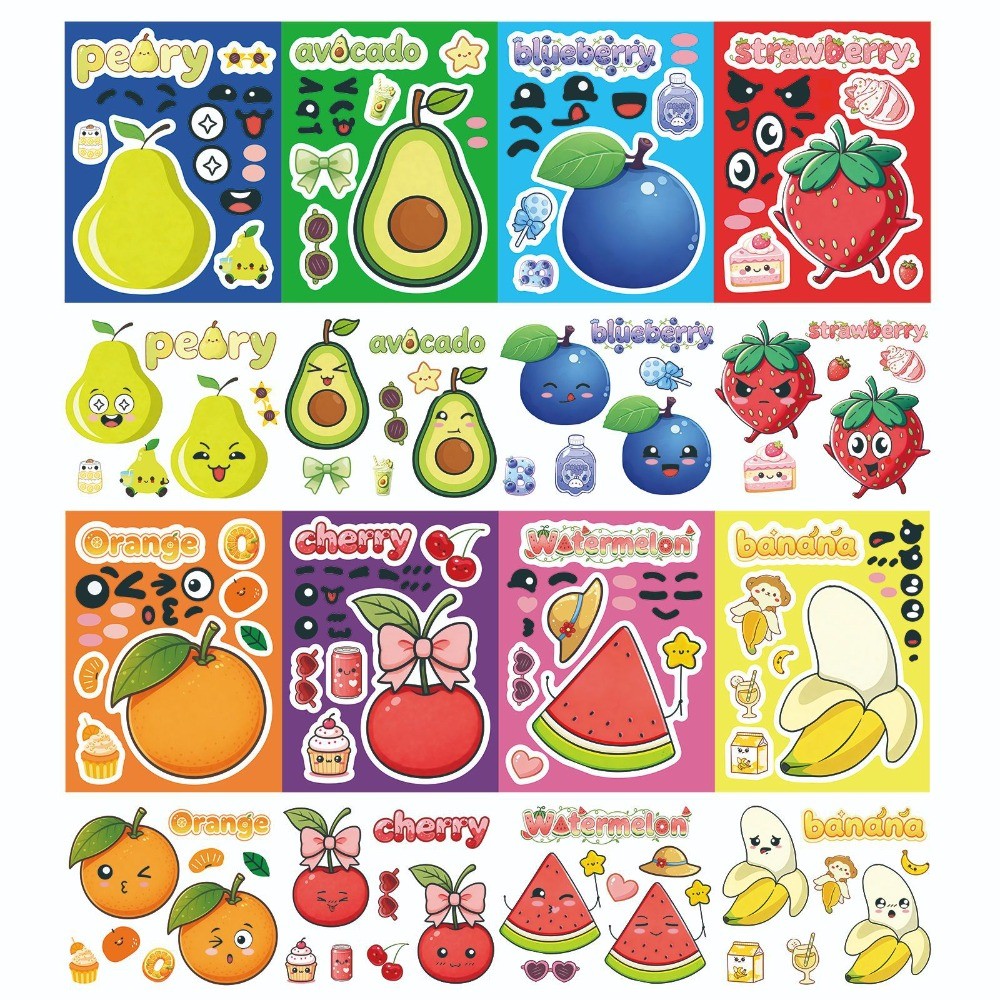 8 Sheets Make Face Cute Cartoo - Kids Education Store recension och pris